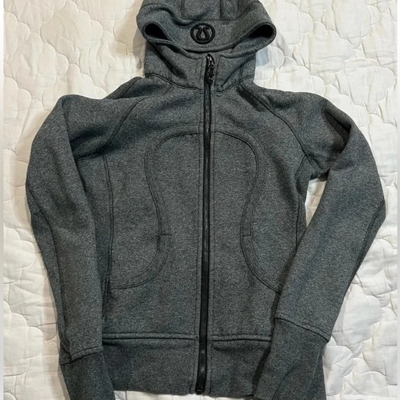 Lululemon FULL ZIP Scuba Hoodie Heathered Grey Sz small - Picture 3 of 6